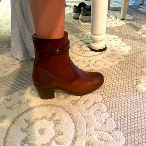 Leather Frye Half Boots - Dark Brown